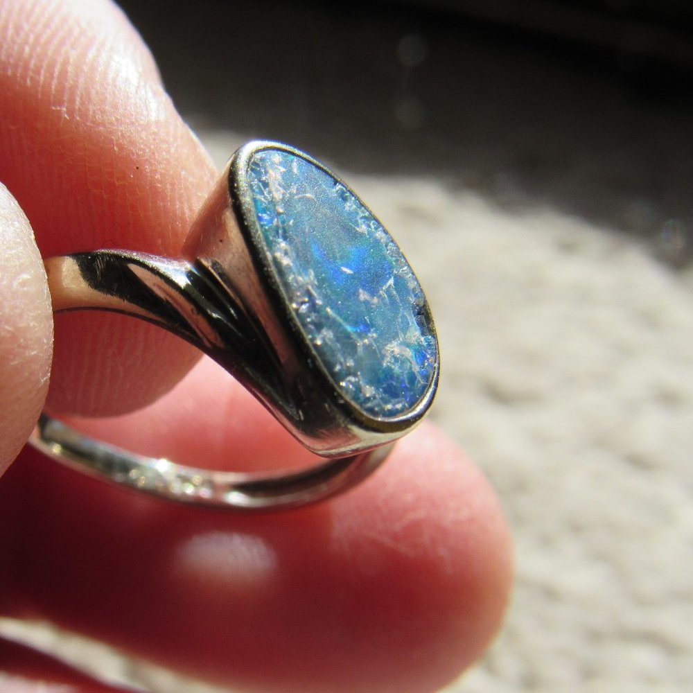 14k Solid Gold and Opal Ring Size 5